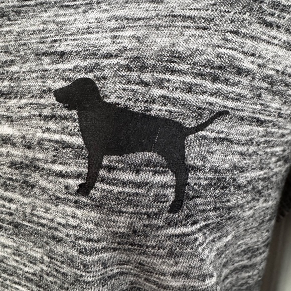 PINK Victoria's Secret Black and Gray V-Neck Long Sleeve Tee - Picture 6 of 8